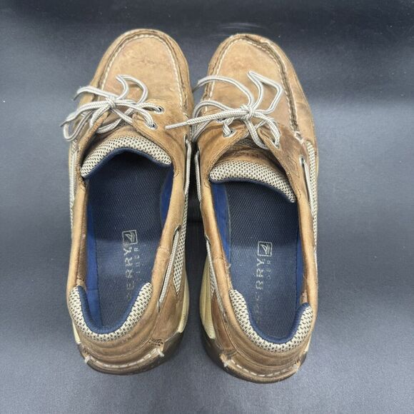 Sperry 2 Eye Leather Boat Shoes 0777347 Mens Size 11M Lace Up Leather Casual GUC - Picture 5 of 7